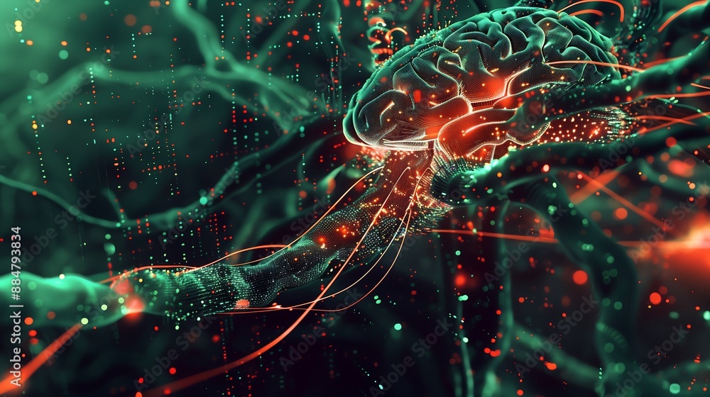 Poster neural network transfer function, showing a direct brain-computer