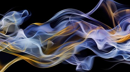 Abstract Blue and Gold Smoke