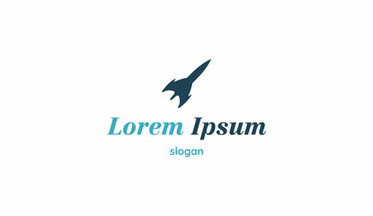 Logo design typography illustration rocket design