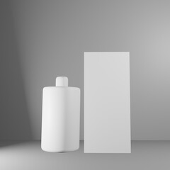 3d cosmetic skincare body lotion mockup design