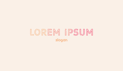 Logo design typography simple symbol peach color