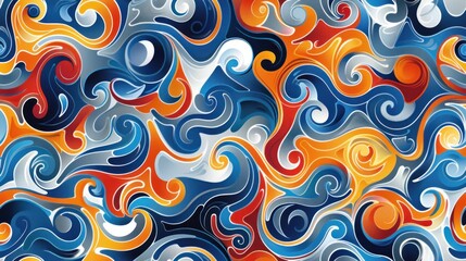 Fototapeta premium Abstract Swirling Pattern in Vibrant Colors