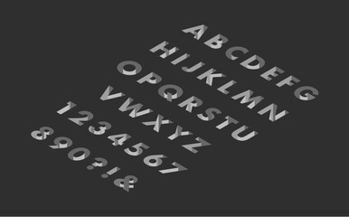 Fototapeta premium アイソメトリックフォント凹み右（黒）