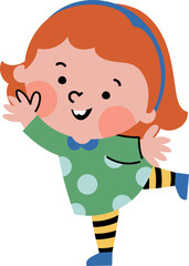 Cute girl chracter illustration vector