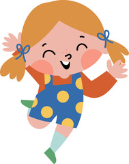 Cute girl chracter illustration vector