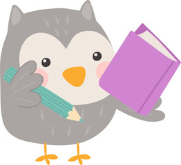 Cute owl bird character illustration vector