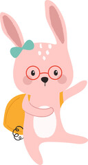 Cute rabbit character illustration vector