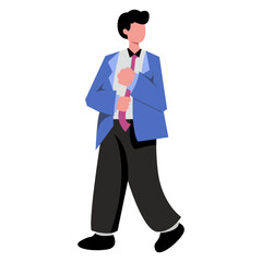 Obraz premium Business Office Character in Flat Design and Shape. Vector Illustration