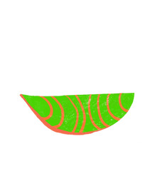 illustration of a simple green boat with a unique transparent motif PNG