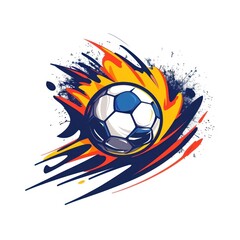 Soccer Ball in a Burst of Color and Motion