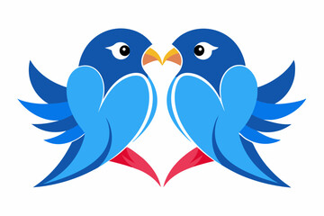  love birds blue split vector illustration 