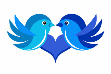  love birds blue split vector illustration 