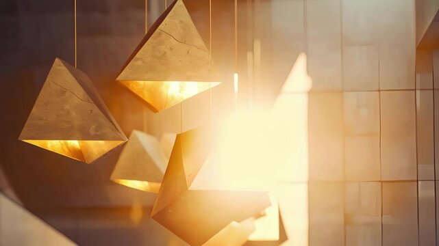 The contrasting tones and textures of these geometric lamp shades create a sense of balance and harmony bringing a sense of calm to any space.