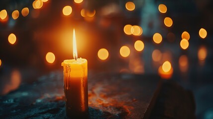 Symbolic Transformation: Candles Lighting Up a Dark Room