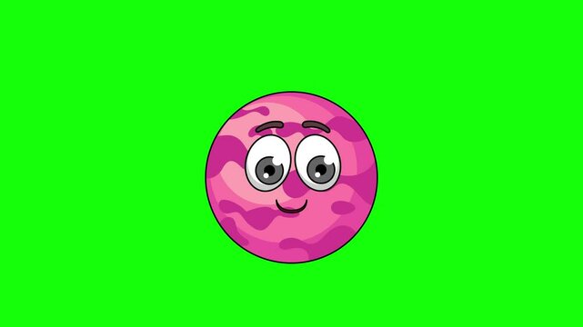 ice cream scoop cartoon with a smiling face with heart eyes, emoji emoticon animation