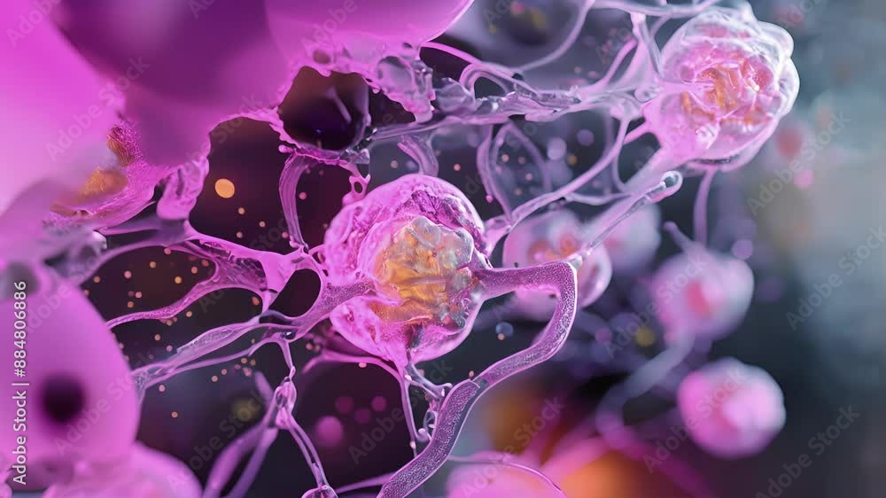 Poster the intricate network of autophagosomes within the cell indicating a high level of autophagy activit