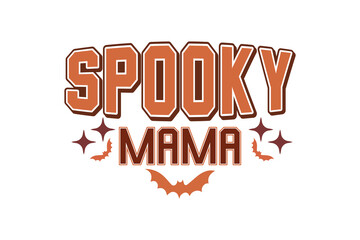 Retro Fall PNG Halloween Spooky Mama T shirt Design