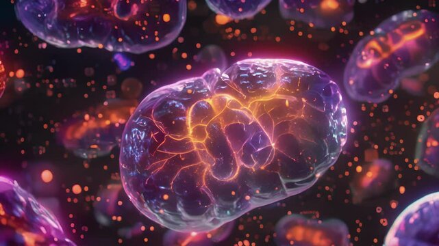 A of autophagosomes forming around damaged mitochondria ready to undergo the process of mitophagy.