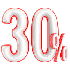 10 Red With White Percent 3d render