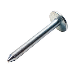 A metal nail isolated on transparent background