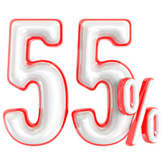 10 Red With White Percent 3d render