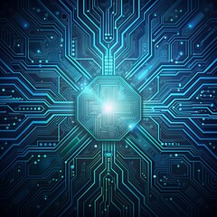 Obraz premium Futuristic Cybernetic Matrix and Digital Technology Background