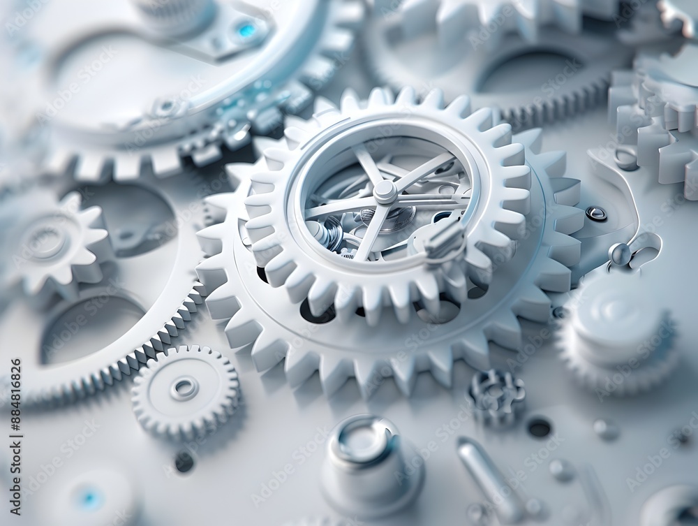 Poster intricate gears enhancing mechanical precision and efficiency