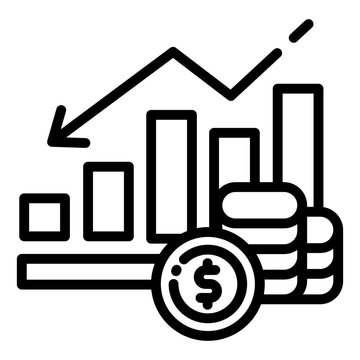 financial graph with coins and arrow clip art preview
