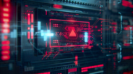 Obraz premium Computer screen with a popup warning of a system hack 3D illustration of compromised software environment red alert message dark digital design 