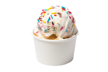Delicious cake batter ice cream PNG with transparent background, ideal for food illustrations, dessert menu designs, and creative culinary projects