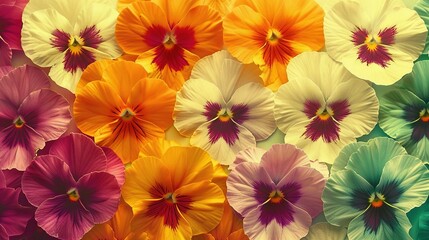 Obraz premium A close-up of numerous flowers filling the center of the image, with one solitary flower in the foreground