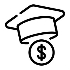 student hat line icon