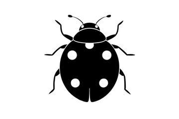 Create a minimalist ladybug vector illustration in black silhouette on a white background perfect for modern designs © Designer Deep