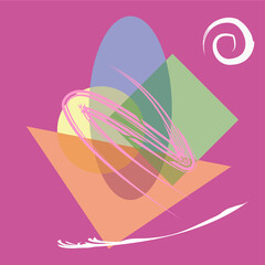 Background illustration of Simple composition from Bassic Shape with soft pastel colour