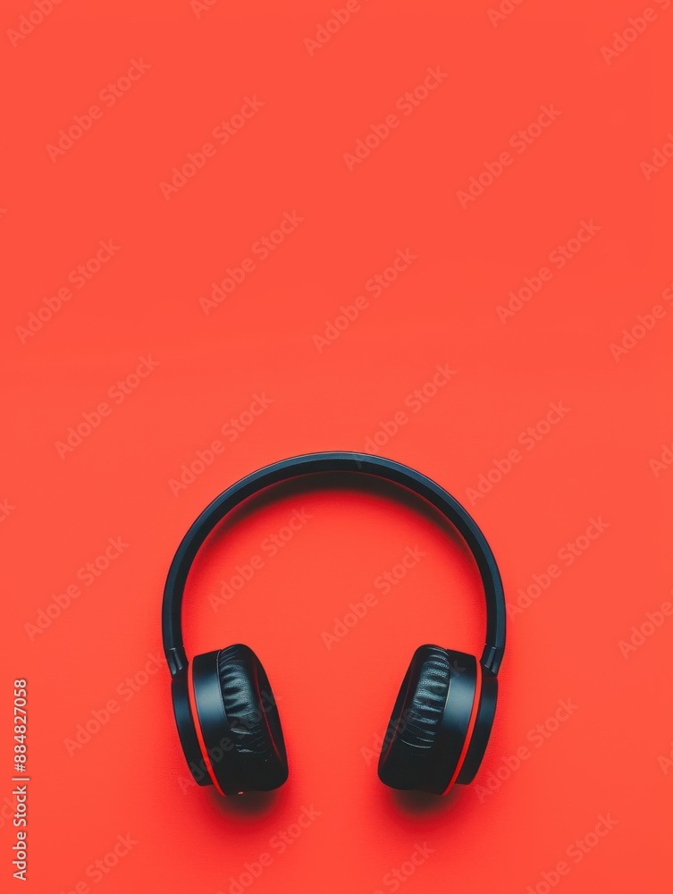 Aufkleber immersive sound effects in flat design illustration with copy space, covering all objects, deep dept
