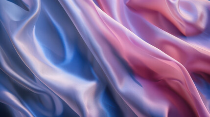 Obraz premium A soft, pastel-colored fabric draped gently on a dark surface, the folds creating a serene and calming visual