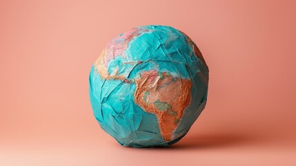 Crinkled Globe: A Visual Metaphor for a Fragile Planet