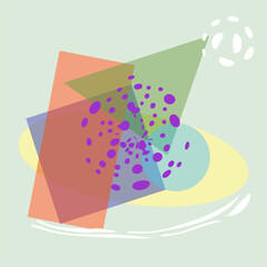 Composition of basic geometric shapes with soft pastel colors for background image illustration
