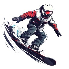 Snowboarding Action Illustration