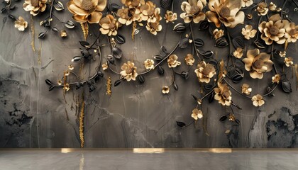 flowers on wall