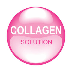 Drop water collagen pink. vitamin solution complex. beauty treatment nutrition skin care design. medical and scientific concepts for cosmetic. Medical image. Bubbles.  vector.
