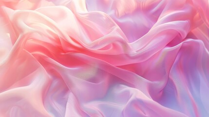 Fototapeta premium Pink and purple silk fabric with gentle waves and soft folds. Gradient solid color, beautiful composition, smooth surface. AI generated images.