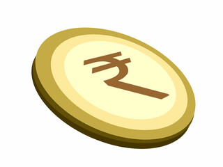 Indian rupee gold coin stack