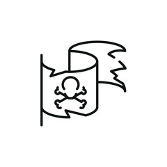 Pirate Flag icon. Simple pirate flag icon for social media, app, and web design. Vector illustration.