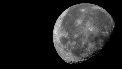 The surface of the Moon, detailed lunar craters. Universe science astronomy