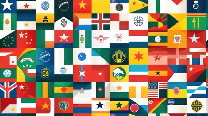 World Flags Abstract Art