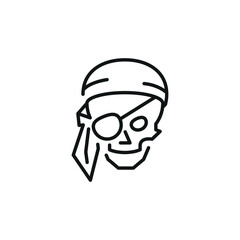 Pirate Skull icon. Simple pirate skull icon for social media, app, and web design. Vector illustration.