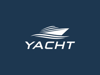yacht logo vector illustration, boat wave logo template	
