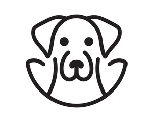 Minimalist Line Art Dog Vector Illustration. Minimal Outline Dog Logo