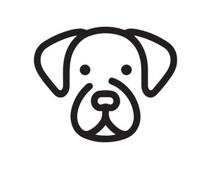 Minimalist Line Art Dog Vector Illustration. Minimal Outline Dog Logo